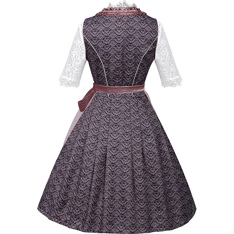 Robe dirndl traditionnelle avec broderie - Ensemble élégant pour Oktoberfest