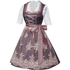 Robe dirndl traditionnelle avec broderie - Ensemble élégant pour Oktoberfest