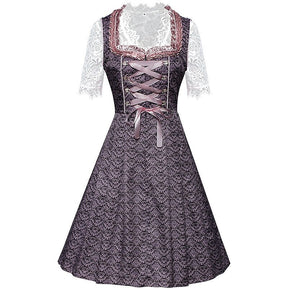 Robe dirndl traditionnelle avec broderie - Ensemble élégant pour Oktoberfest