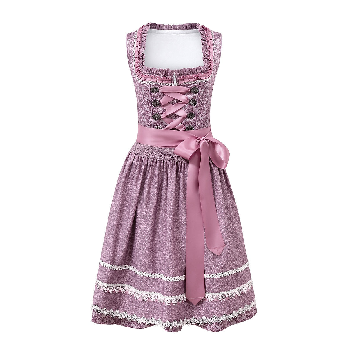 Dirndl Traditionnel avec Tablier en Dentelle - Élégance Bavaroise pour Oktoberfest