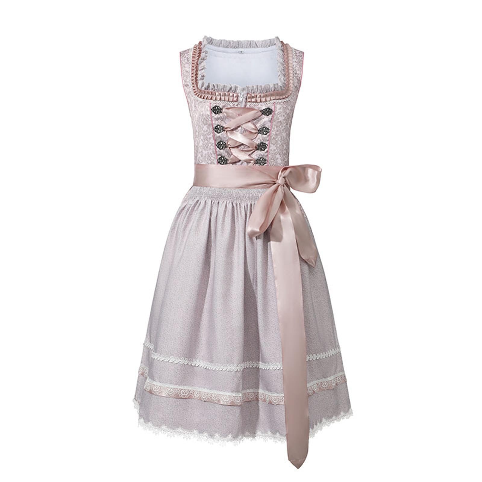 Dirndl Traditionnel avec Tablier en Dentelle - Élégance Bavaroise pour Oktoberfest
