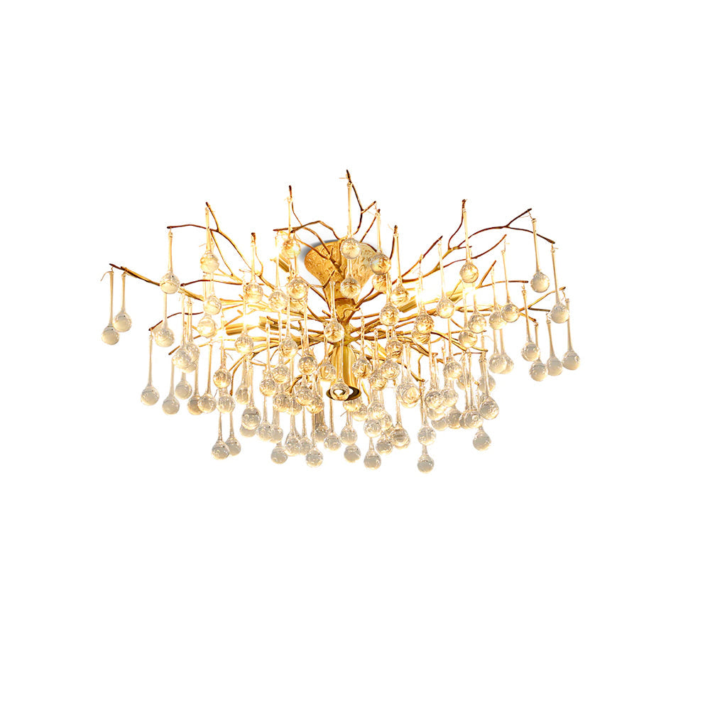 Plafonnier Élégant en Verre - Finition Luxueuse et Lumière Douce