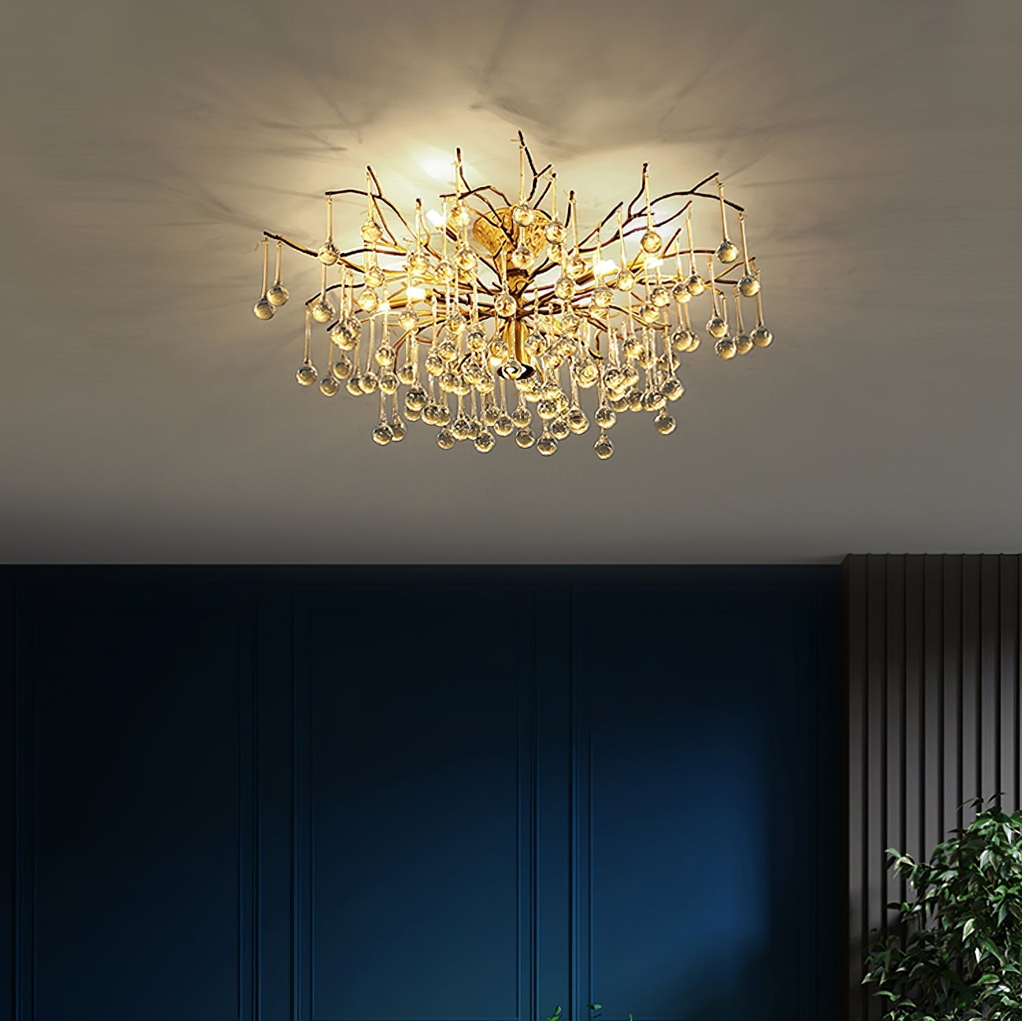 Plafonnier Élégant en Verre - Finition Luxueuse et Lumière Douce