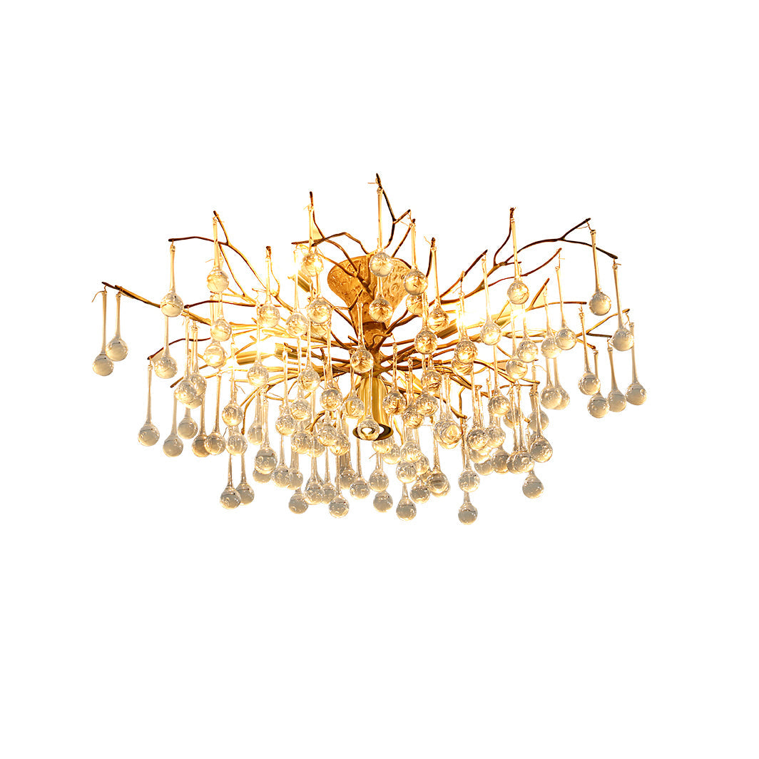 Plafonnier Élégant en Verre - Finition Luxueuse et Lumière Douce