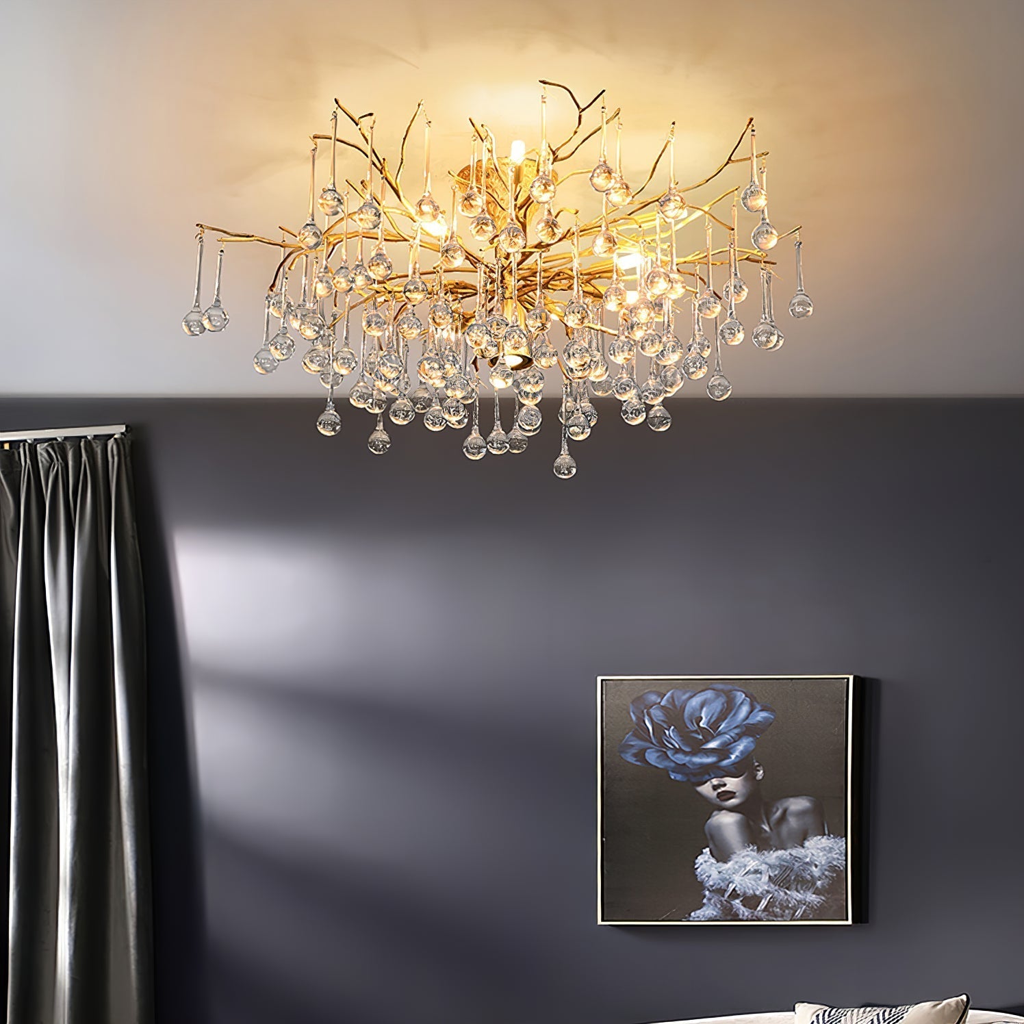 Plafonnier Élégant en Verre - Finition Luxueuse et Lumière Douce