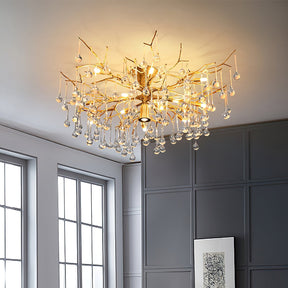 Plafonnier Élégant en Verre - Finition Luxueuse et Lumière Douce