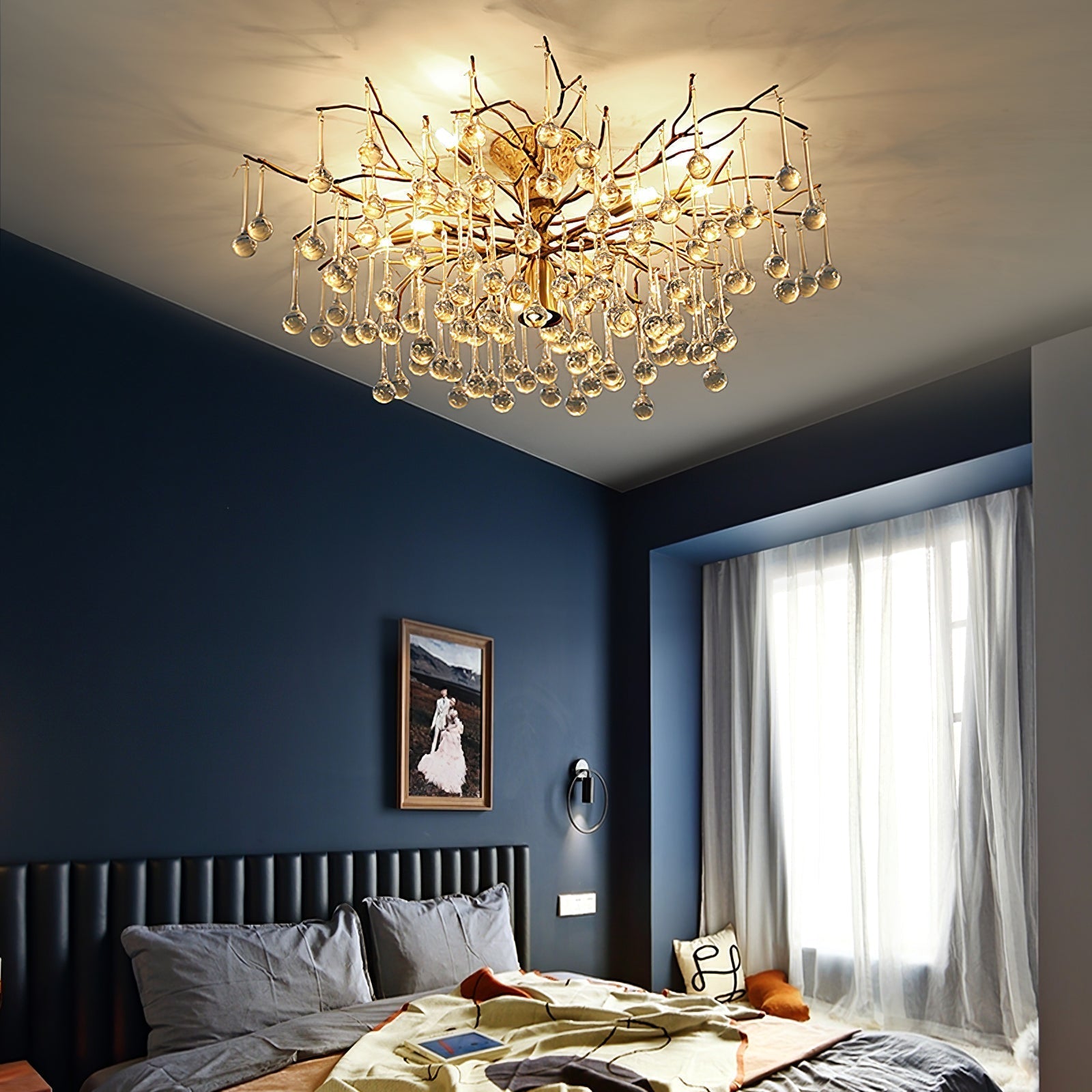 Plafonnier Élégant en Verre - Finition Luxueuse et Lumière Douce