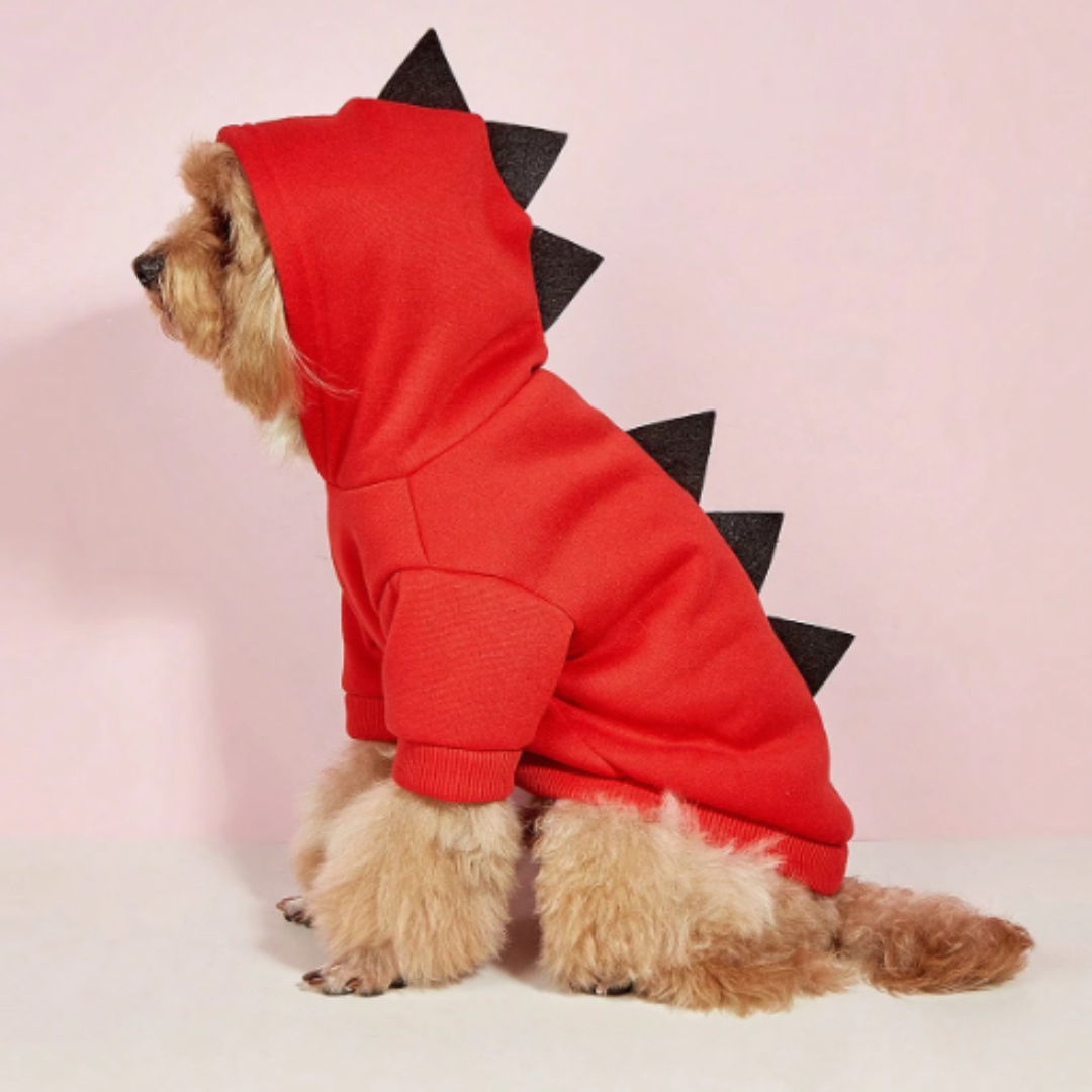 Costume de Chien Dinosaure - Hoodie en Fleece Doux et Amusant