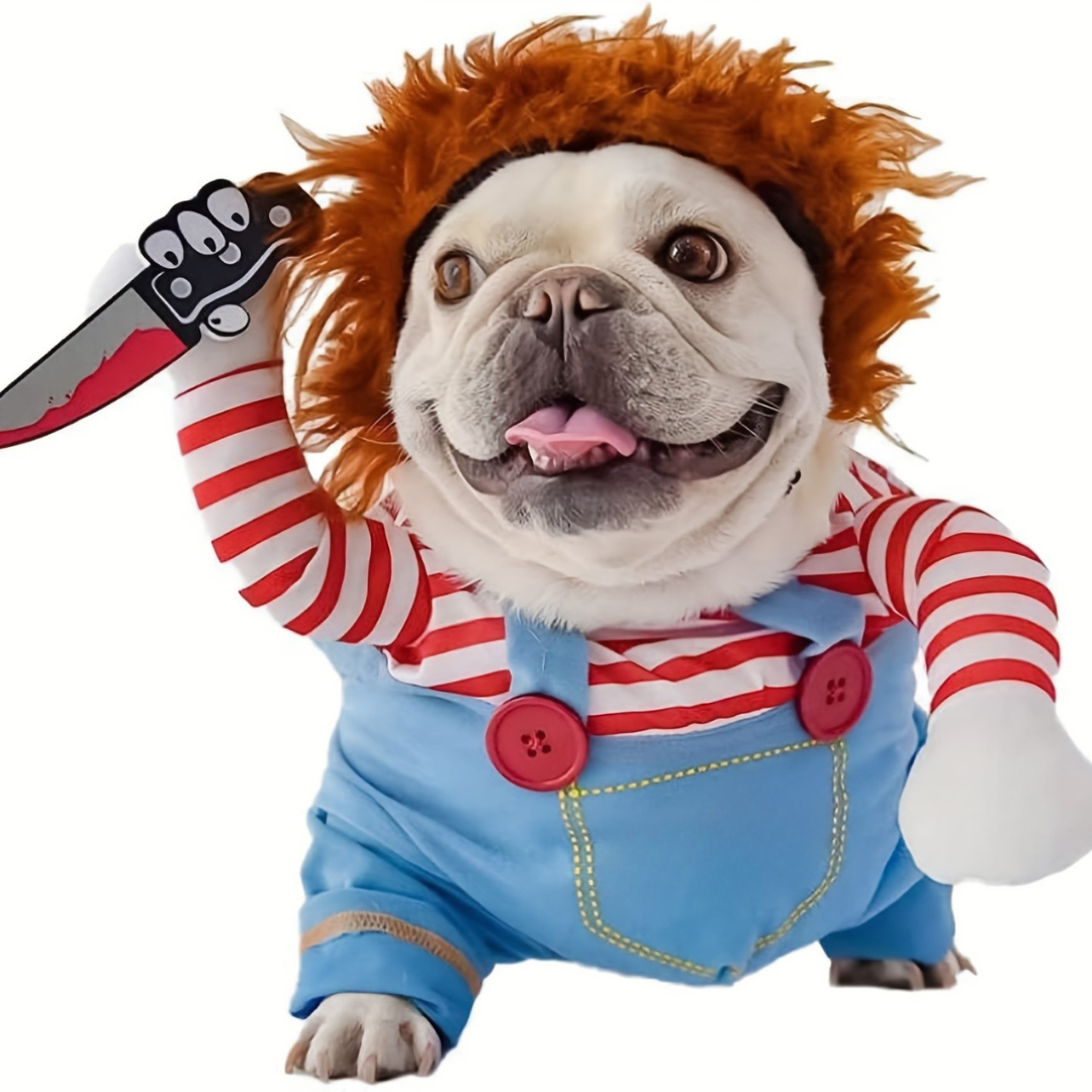 Costume Halloween pour Chien - Design Effrayant en Peluche Douce