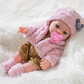 Poupée Bébé en Silicone Doux - Jouet Interactif pour Tout-Petits