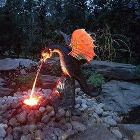 Fontaine de Dragon Cracheur de Feu - Sculpture Enchanteresse pour Jardin