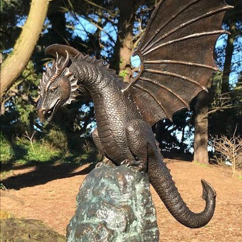 Fontaine de Dragon Cracheur de Feu - Sculpture Enchanteresse pour Jardin