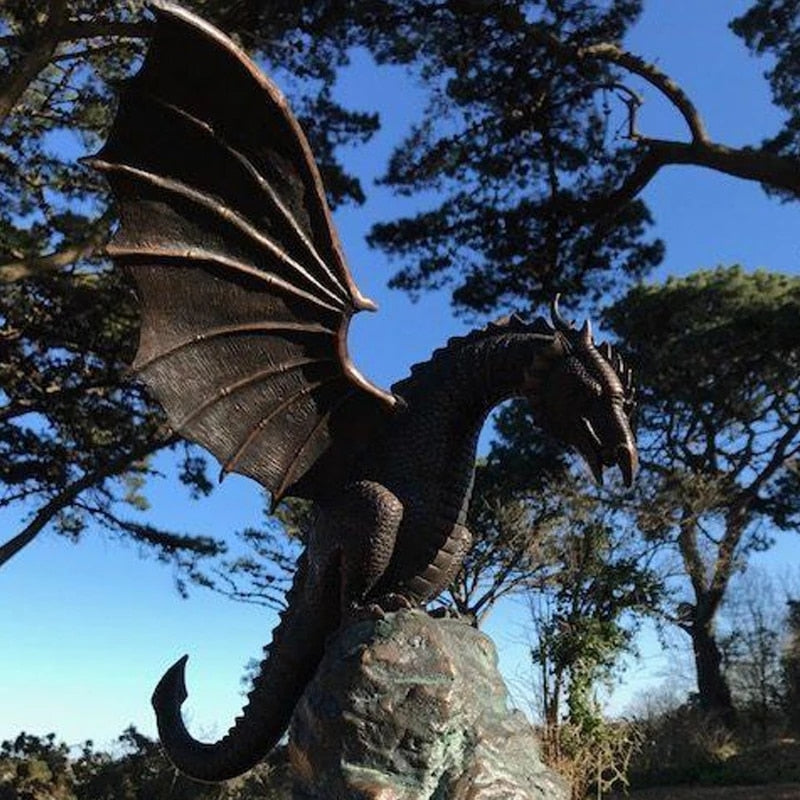 Fontaine de Dragon Cracheur de Feu - Sculpture Enchanteresse pour Jardin