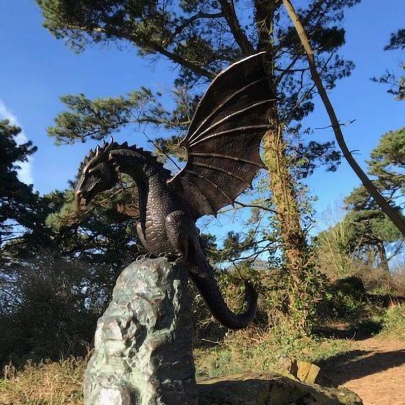 Fontaine de Dragon Cracheur de Feu - Sculpture Enchanteresse pour Jardin