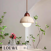 Lampe Pendante en Pierre - Design Sculptural et Éclairage Doux