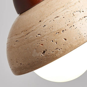 Lampe Pendante en Pierre - Design Sculptural et Éclairage Doux
