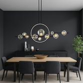 Lustre en Verre Moderne pour Cuisine - Éclairage Élégant et Accueillant