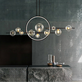 Lustre en Verre Moderne pour Cuisine - Éclairage Élégant et Accueillant