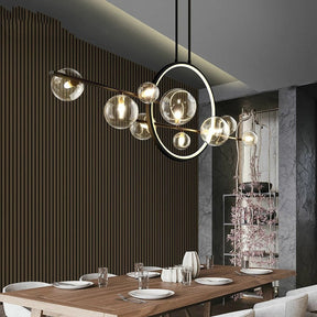 Lustre en Verre Moderne pour Cuisine - Éclairage Élégant et Accueillant