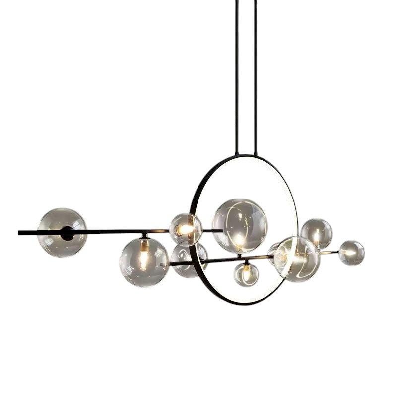 Lustre en Verre Moderne pour Cuisine - Éclairage Élégant et Accueillant