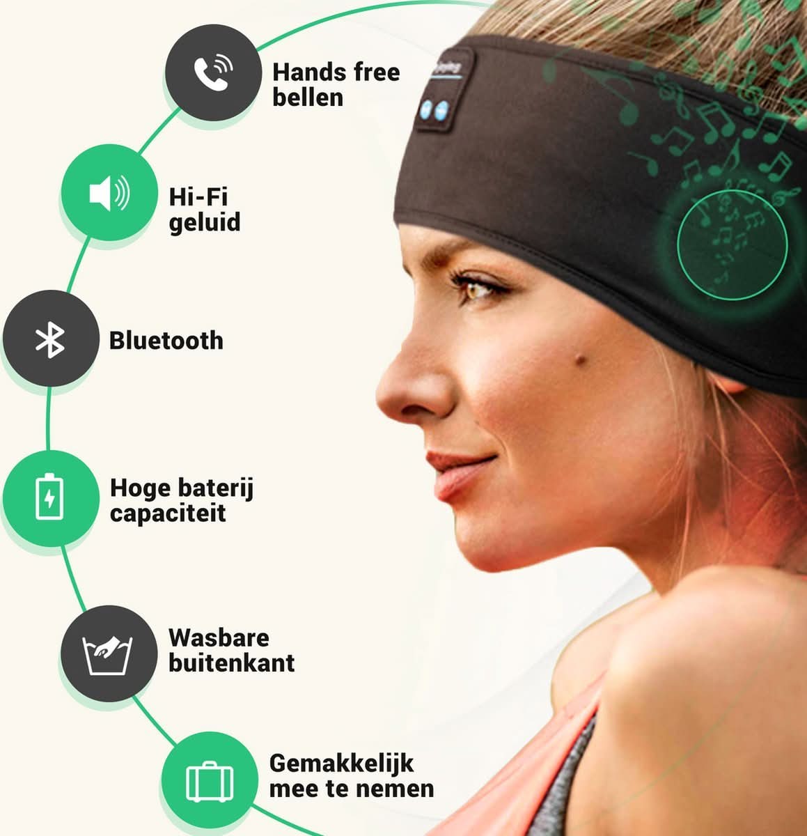 Bandeau de Sommeil Bluetooth - Musique Relaxante et Confort Optimal