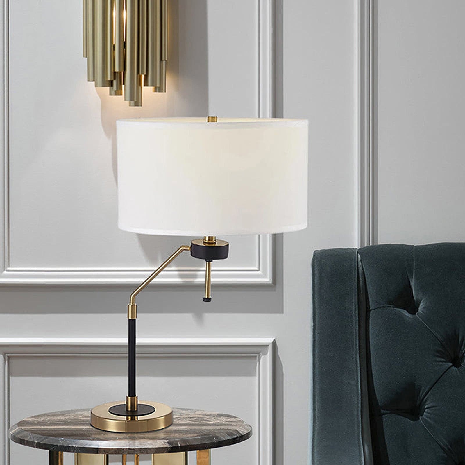 Lampe de Table Élégante en Tissu - Design Raffiné et Éclairage Uniforme