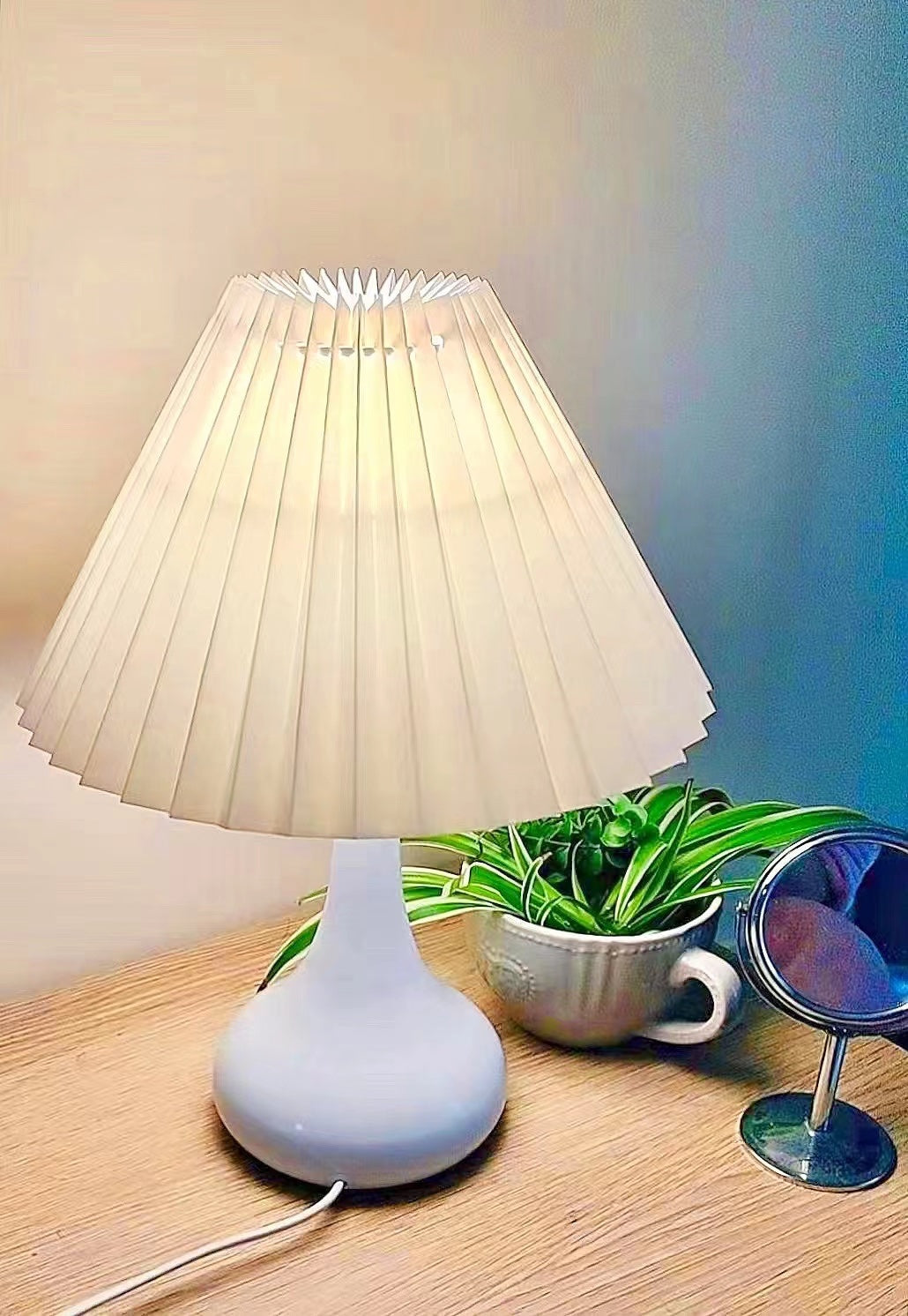 Lampe de Table Esthétique Tambour - Ambiance Cosy et Élégante