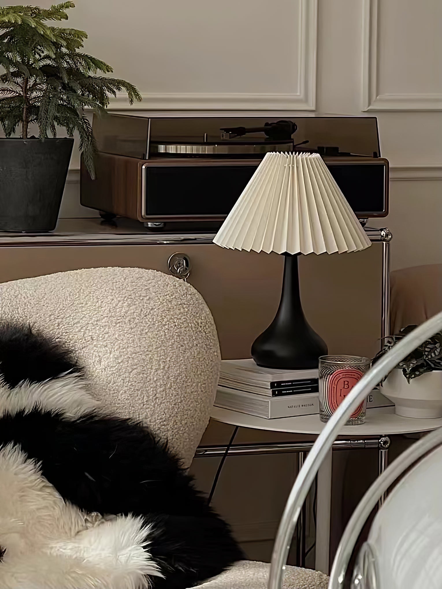 Lampe de Table Esthétique Tambour - Ambiance Cosy et Élégante