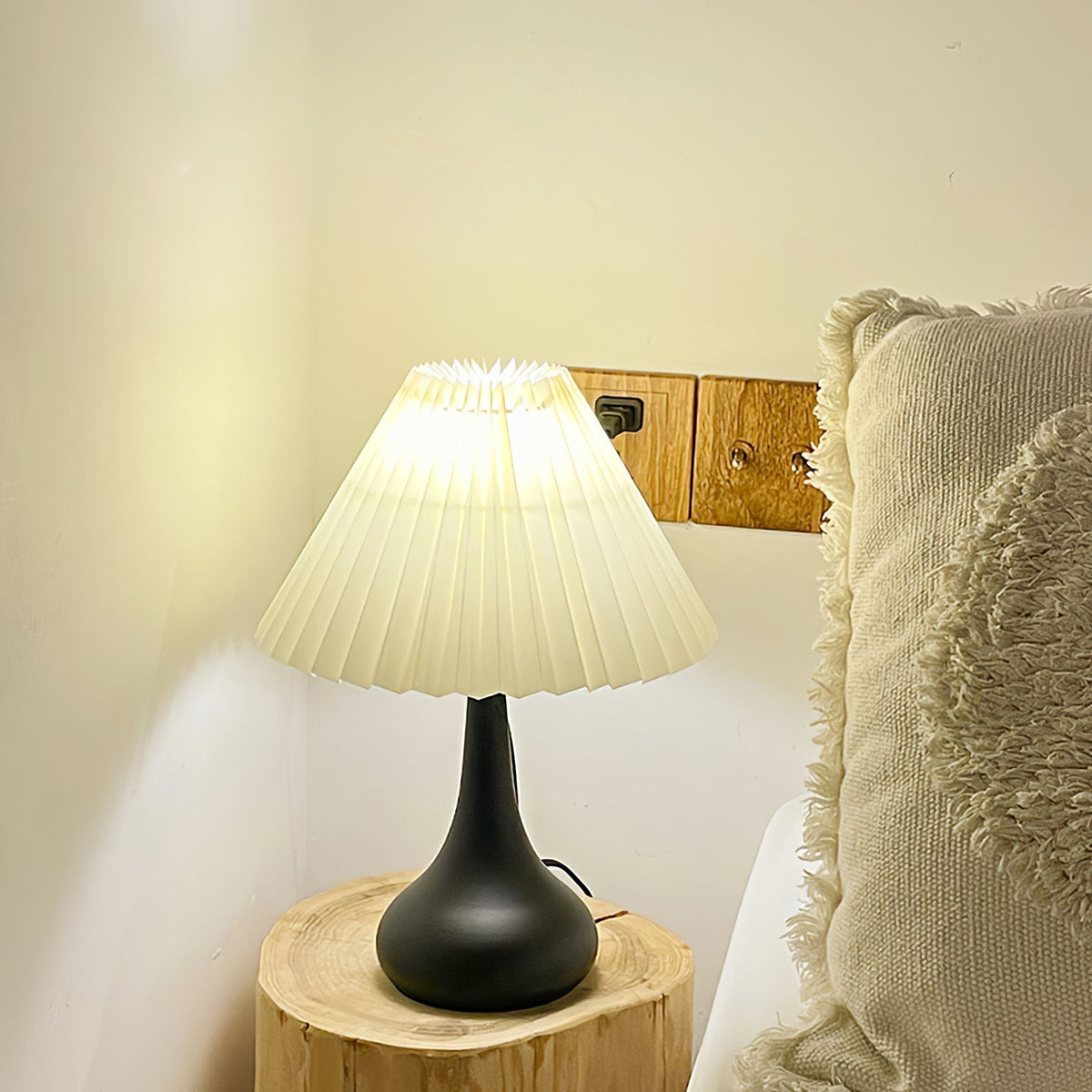 Lampe de Table Esthétique Tambour - Ambiance Cosy et Élégante