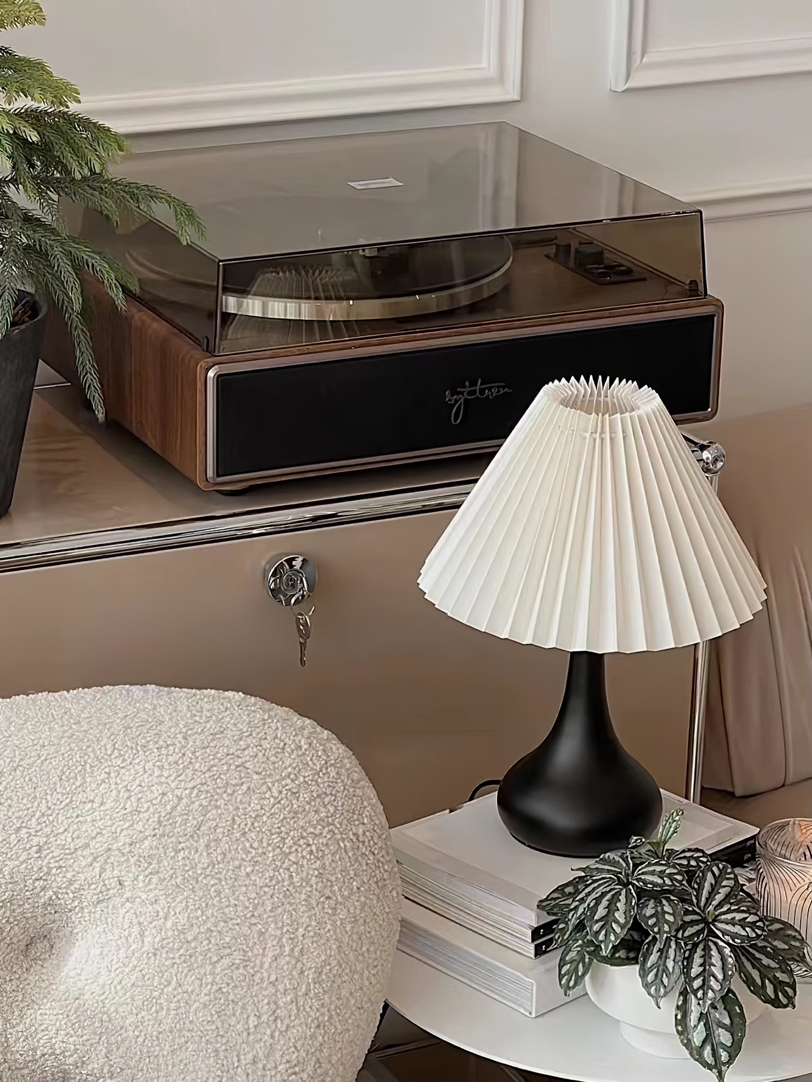 Lampe de Table Esthétique Tambour - Ambiance Cosy et Élégante