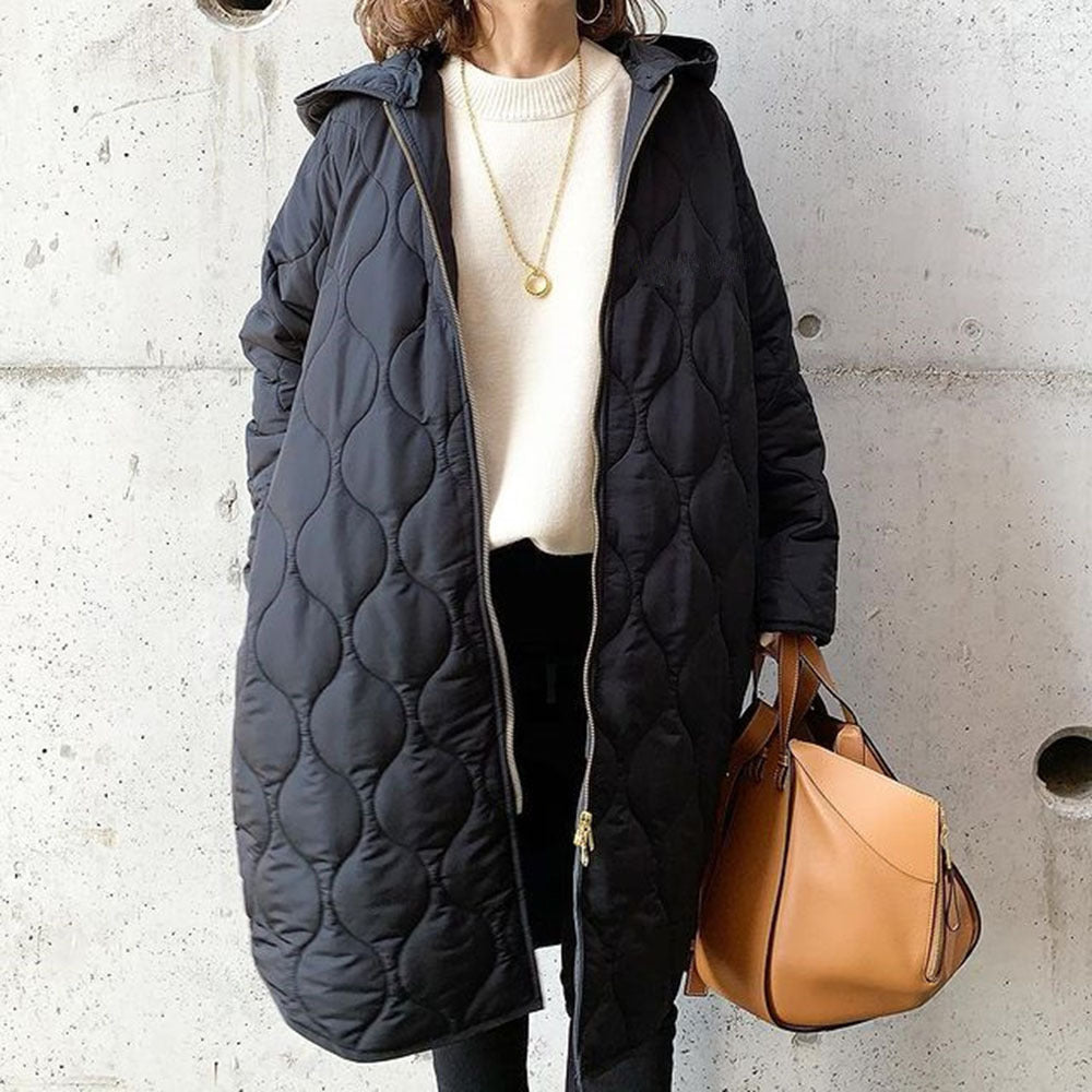 Manteau à Capuche Mi-Long pour Femmes - Style Élégant et Confort Optimal