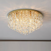 Lustre de Plafond en Cristal - Élégance Contemporaine et Luminosité chaleureuse