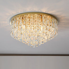 Lustre de Plafond en Cristal - Élégance Contemporaine et Luminosité chaleureuse