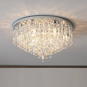 Lustre de Plafond en Cristal - Élégance Contemporaine et Luminosité chaleureuse
