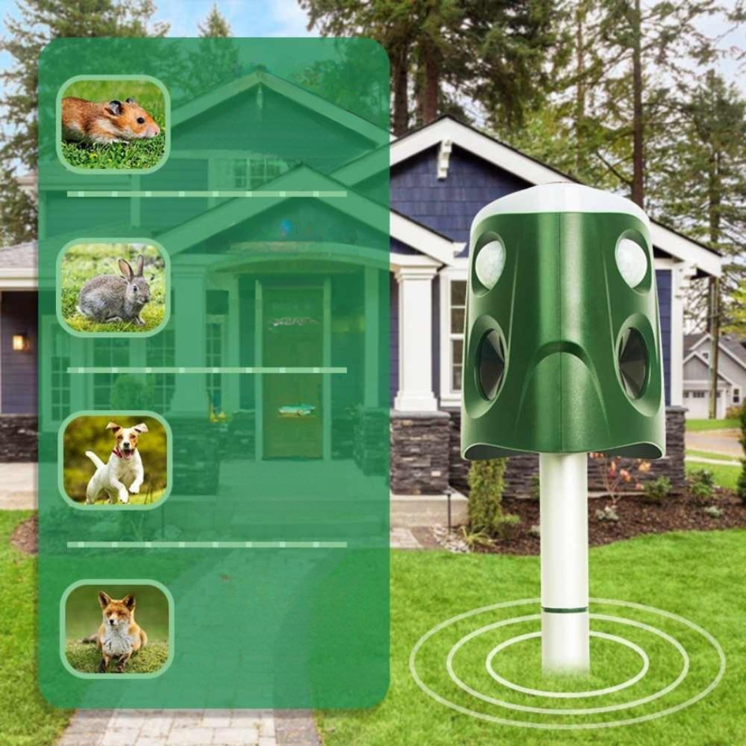 Répulsif Ultrasonique Solaire pour Jardin - Protection Écologique et Efficace