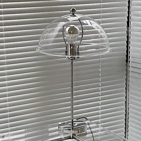 Lampe de Table Élégante en Argent - Design Chic avec Accents Acryliques
