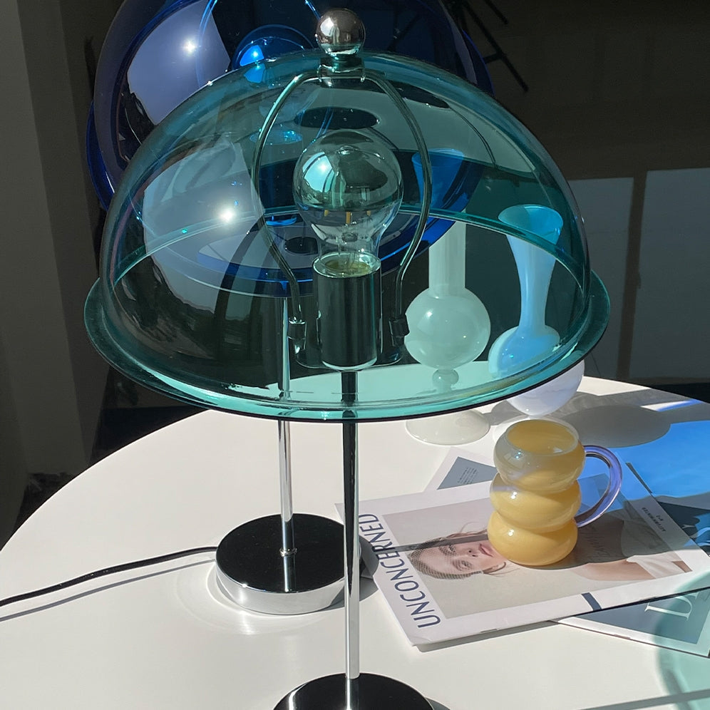 Lampe de Table Élégante en Argent - Design Chic avec Accents Acryliques
