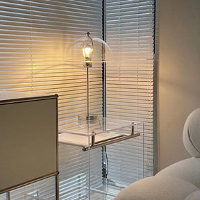 Lampe de Table Élégante en Argent - Design Chic avec Accents Acryliques