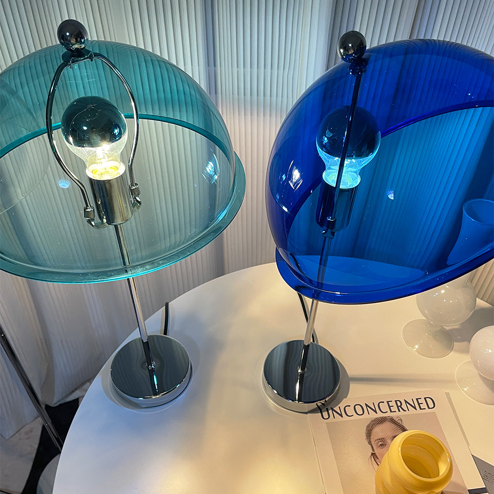 Lampe de Table Élégante en Argent - Design Chic avec Accents Acryliques