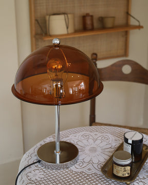 Lampe de Table Élégante en Argent - Design Chic avec Accents Acryliques