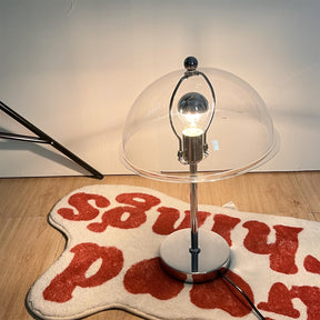 Lampe de Table Élégante en Argent - Design Chic avec Accents Acryliques