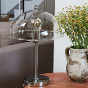 Lampe de Table Élégante en Argent - Design Chic avec Accents Acryliques