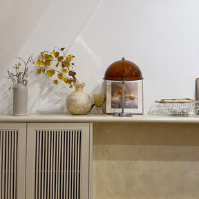 Lampe de Table Élégante en Argent - Design Chic avec Accents Acryliques