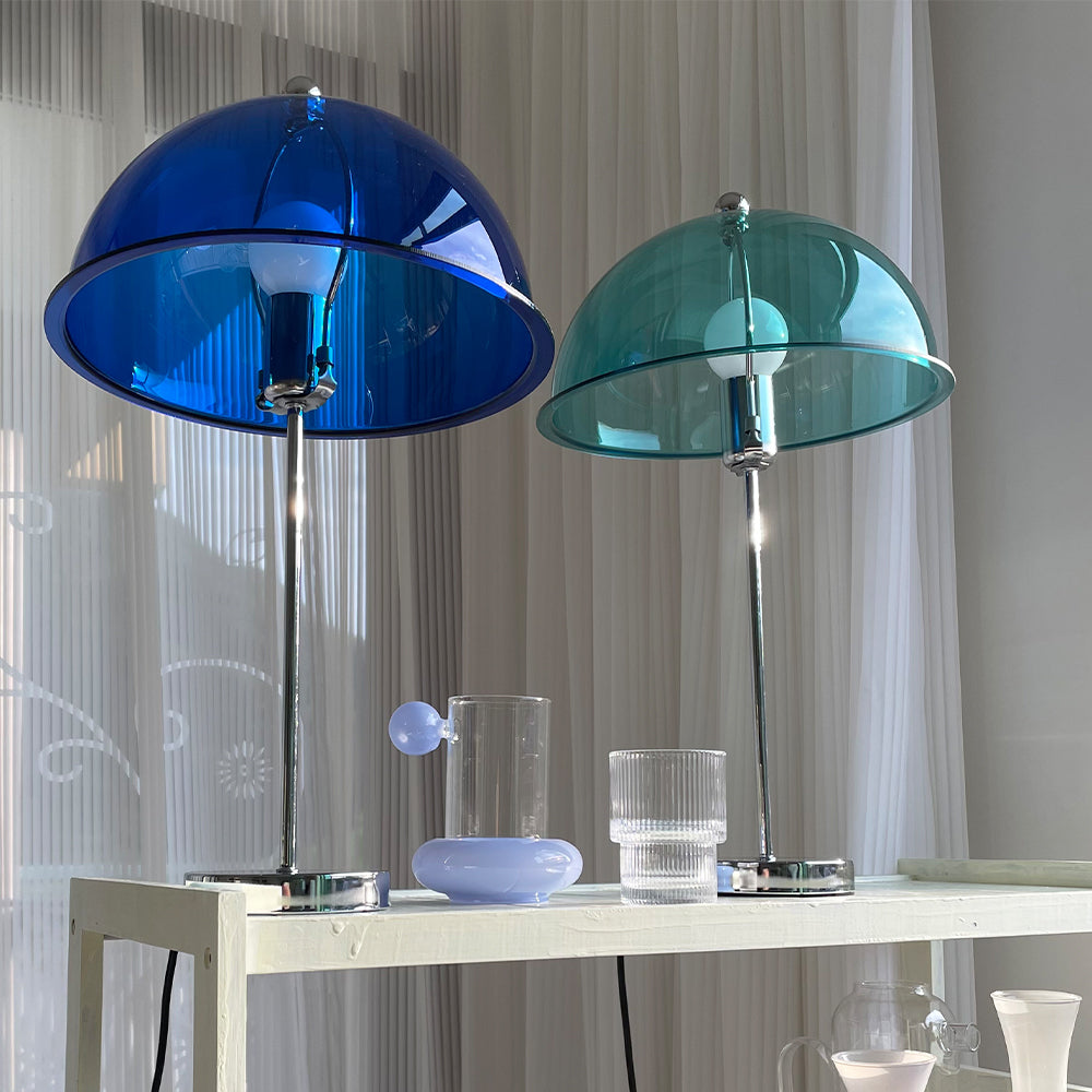 Lampe de Table Élégante en Argent - Design Chic avec Accents Acryliques