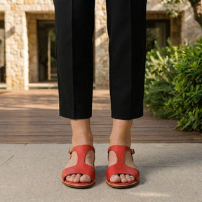 Sandales en cuir minimalistes ouvertes femme mules élégantes à enfiler