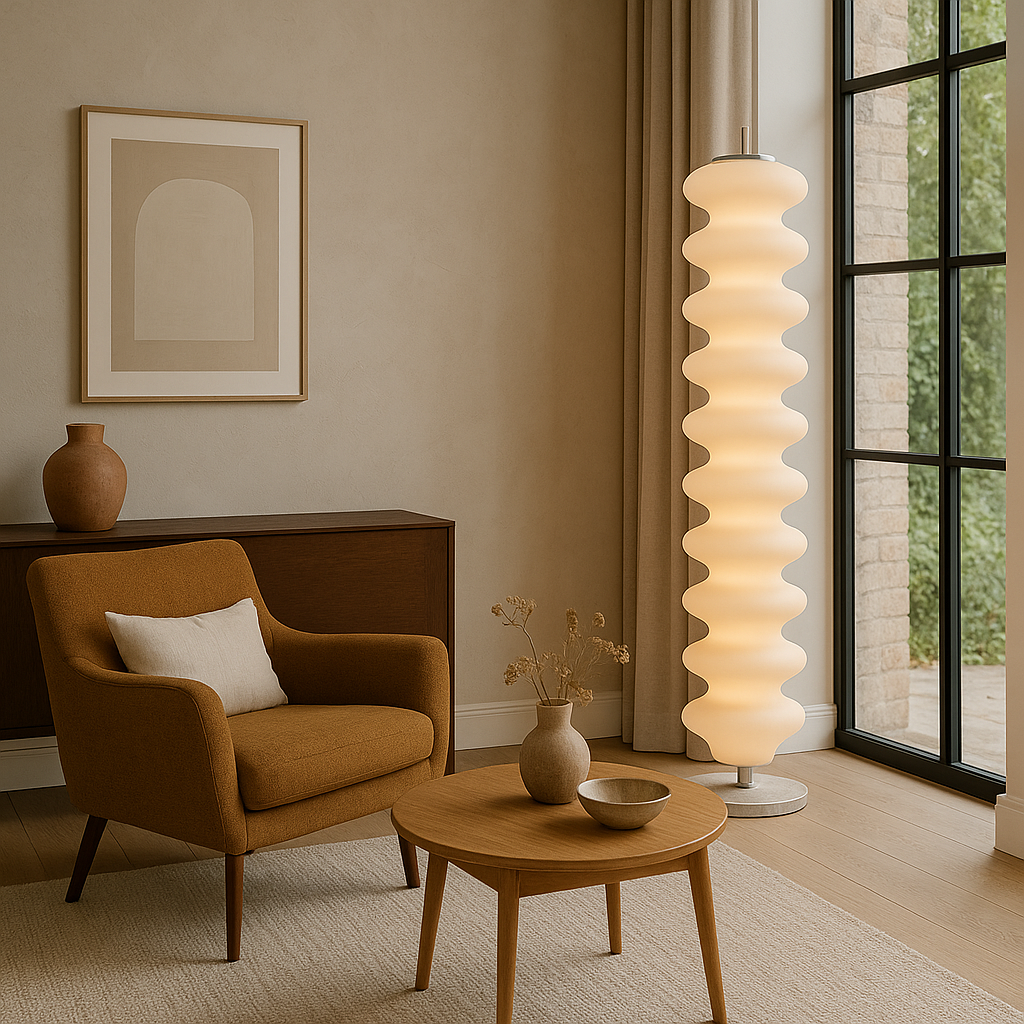Lampe de Sol LED Scandinave - Design Contemporain et Atmosphère Chaleureuse
