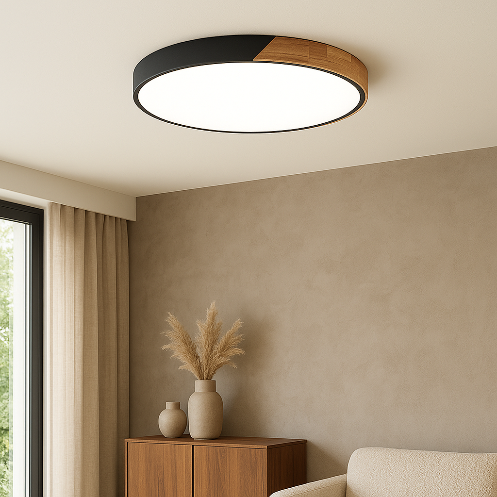 Lampe de Plafond en Bois Nordique - Design Élégant et Contemporain