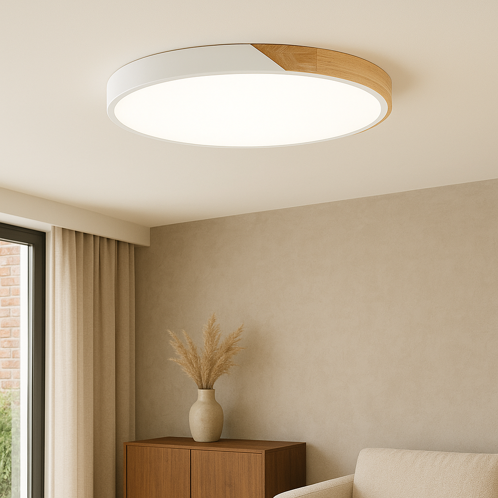 Lampe de Plafond en Bois Nordique - Design Élégant et Contemporain