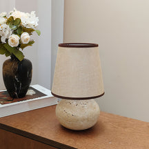 Lampe de Table en Travertin Jaune - Élégance Naturelle et Design Intemporel