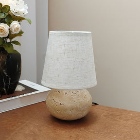 Lampe de Table en Travertin Jaune - Élégance Naturelle et Design Intemporel